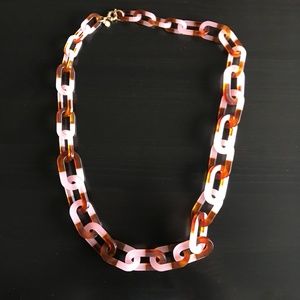 NWOT J.Crew lucite link necklace lilac / tortoise
